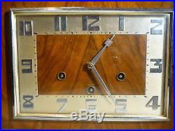 Art Deco Chiming Mantel Clock Westminster AND Whittington -Walnut Chrome HAC HAU