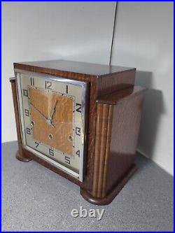 Art Deco Cubist Made In England Chiming Clock Working Read Description