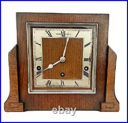 Art Deco Garrard pollard oak westminster chiming mantle clock