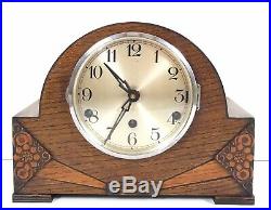 Art Deco German Oak Westminster Chiming Mantle Clock