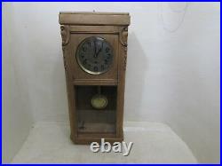 Art Deco German Solid Oak Cased Westminster Chime Wall Clock For Project