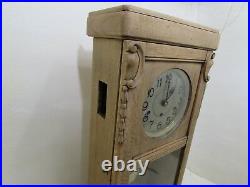 Art Deco German Solid Oak Cased Westminster Chime Wall Clock For Project