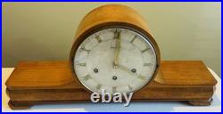 Art Deco Junghans Westminster Chime Tambour Mantel Clock Serviced with Key