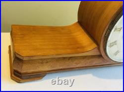 Art Deco Junghans Westminster Chime Tambour Mantel Clock Serviced with Key