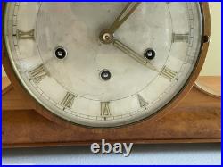Art Deco Junghans Westminster Chime Tambour Mantel Clock Serviced with Key