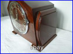 Art Deco Mahogany Triple Chime Mantel Clock