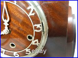 Art Deco Mahogany Triple Chime Mantel Clock