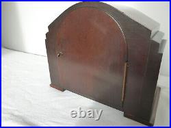 Art Deco Mahogany Triple Chime Mantel Clock