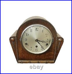 Art Deco Mantle Clock Oak 1930s Westminster Chime
