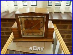 Art Deco Smiths Of Enfield Walnut Clock With Westminster Chime