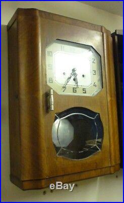 Art Deco Vedette Fedehor Westminster Chime Wall Clock Needs Case Tidying