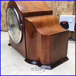 Art Deco Westminster Chime Walnut Mantle Clock