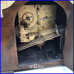 Art Deco Westminster Chime Walnut Mantle Clock