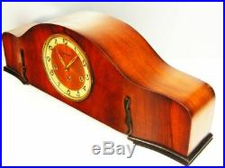 Art Deco Westminster Chiming Mantel Clock Junghans Black Forest Germany