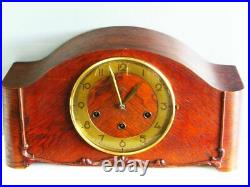 Art Deco Westminster Chiming Mantel Clock Junghans Cohor Black Forest Germany