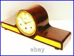 Art Deco Westminster Chiming Mantel Clock Lauffer Black Forest Germany