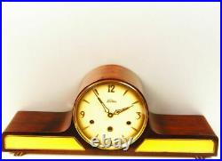 Art Deco Westminster Chiming Mantel Clock Lauffer Black Forest Germany