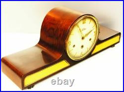 Art Deco Westminster Chiming Mantel Clock Lauffer Black Forest Germany