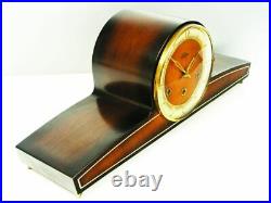 Art Deco Westminster Chiming Mantel Clock Lauffer Black Forest Germany