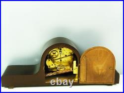 Art Deco Westminster Chiming Mantel Clock Lauffer Black Forest Germany