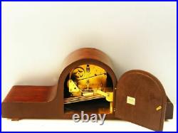 Art Deco Westminster Chiming Mantel Clock Lauffer Black Forest Germany