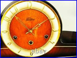 Art Deco Westminster Chiming Mantel Clock Lauffer Black Forest Germany