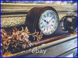 B1929 Annette I Chiming Mantel Clock Classic Mahogany with Westminster Chime