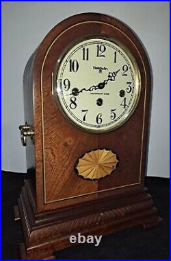 BALDWIN 8 Day Westminster Chime Mantel Clock With Beautiful Wood Inlays