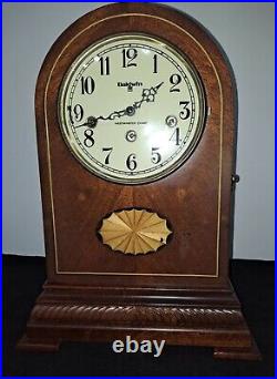 BALDWIN 8 Day Westminster Chime Mantel Clock With Beautiful Wood Inlays