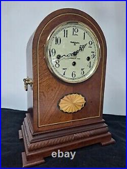 BALDWIN 8 Day Westminster Chime Mantel Clock With Beautiful Wood Inlays