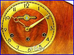 Beautiful Art Deco Hermle Westminster Chiming Mantel Clock With Pendulum
