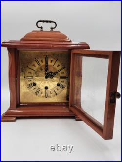 BEAUTIFUL ESKA WIND UP ESKA SHELF MANTEL CLOCK BRAZIL WESTMINSTER CHIMES. As-is