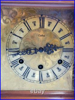 BEAUTIFUL ESKA WIND UP ESKA SHELF MANTEL CLOCK BRAZIL WESTMINSTER CHIMES. As-is