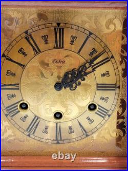 BEAUTIFUL ESKA WIND UP ESKA SHELF MANTEL CLOCK BRAZIL WESTMINSTER CHIMES. As-is