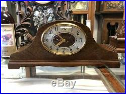 BEAUTIFUL VTG 1940's TELECHRON REVERE WESTMINSTER CHIME WOOD DECO MANTLE CLOCK