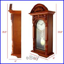 BEDFORD 27.5 PADAUK OAK FINISH GRANDFATHER WALL CLOCK with 4 CHIMES PENDULUM