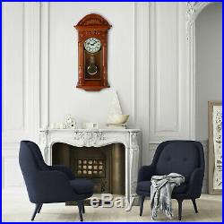 BEDFORD 27.5 PADAUK OAK FINISH GRANDFATHER WALL CLOCK with 4 CHIMES PENDULUM