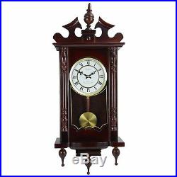 BEDFORD CLASSIC 31 CHERRY OAK FINISH GRANDFATHER WALL CLOCK with4 CHIMES PENDULUM