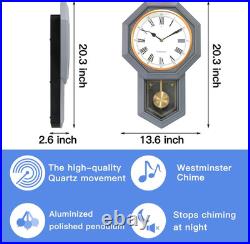 BESTIME 66236C Plastic Pendulum Clock. Sturdy Gray Frame. Westminster Chime Ever