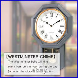 BESTIME 66236C Plastic Pendulum Clock. Sturdy Gray Frame. Westminster Chime Ever