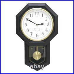 BESTIME Plastic Pendulum Wall Clock, Westminster Chime, Black Frame BESTIME Plastic Pendulum Wall Clock, Westminster Chime, Black Frame