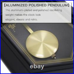 BESTIME Plastic Pendulum Wall Clock, Westminster Chime, Black Frame BESTIME Plastic Pendulum Wall Clock, Westminster Chime, Black Frame