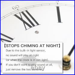 BESTIME Plastic Pendulum Wall Clock, Westminster Chime, Black Frame