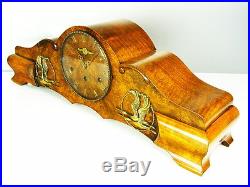 Big Art Deco Westminster Delannois Sport Chiming Mantel Clock With 3 Melodies