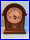 BULOVA 8 Day 2J WESTMINSTER CHIME BARISTER MAHOGANY CLOCK. WORKS