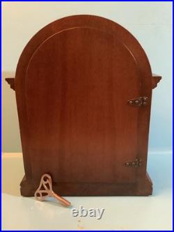 BULOVA 8 Day 2J WESTMINSTER CHIME BARISTER MAHOGANY CLOCK. WORKS