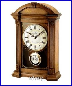 BULOVA Allerton B7653 Chiming Pendulum Mantle Clock- Walnut Finish-17.5x11.5x4