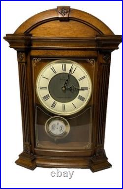 BULOVA Allerton B7653 Chiming Pendulum Mantle Clock- Walnut Finish-17.5x11.5x4