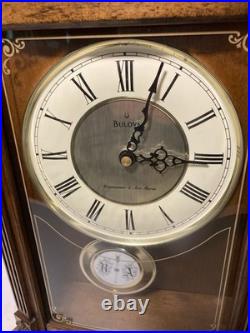 BULOVA Allerton B7653 Chiming Pendulum Mantle Clock- Walnut Finish-17.5x11.5x4