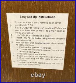 BULOVA Allerton B7653 Chiming Pendulum Mantle Clock- Walnut Finish-17.5x11.5x4